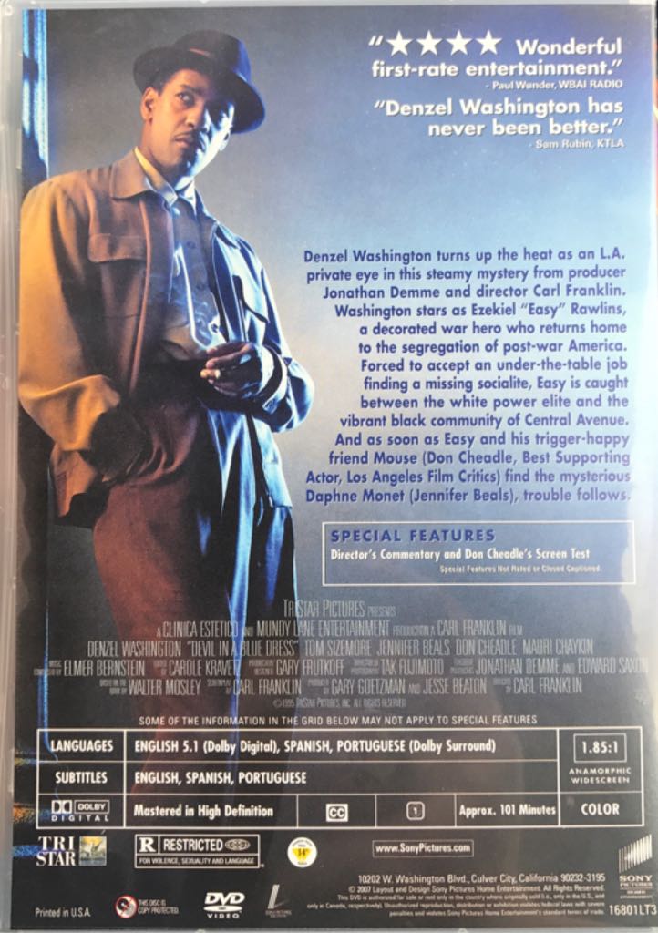 (002) Devil In A Blue Dress DVD-R movie collectible [Barcode 5035822318335] - Main Image 2