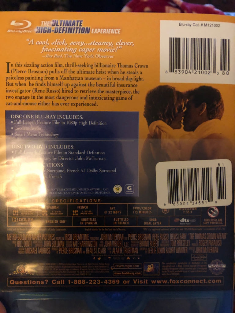 The Thomas Crown Affair Blu-ray movie collectible [Barcode 883904210023] - Main Image 2