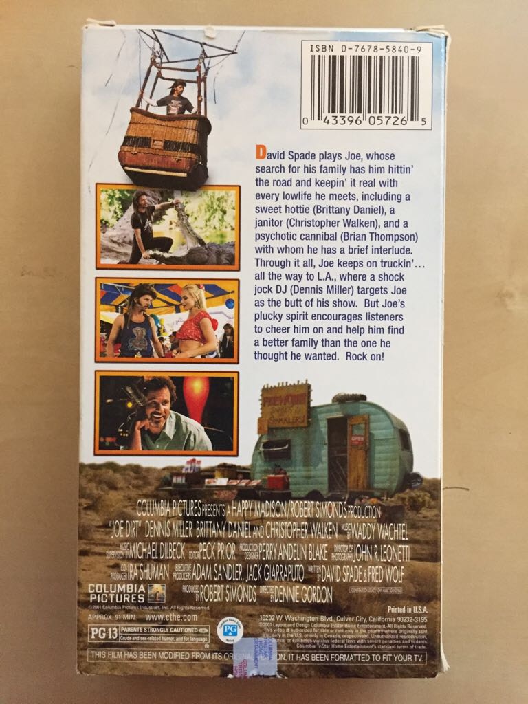 Joe Dirt VHS movie collectible [Barcode 043396057265] - Main Image 2
