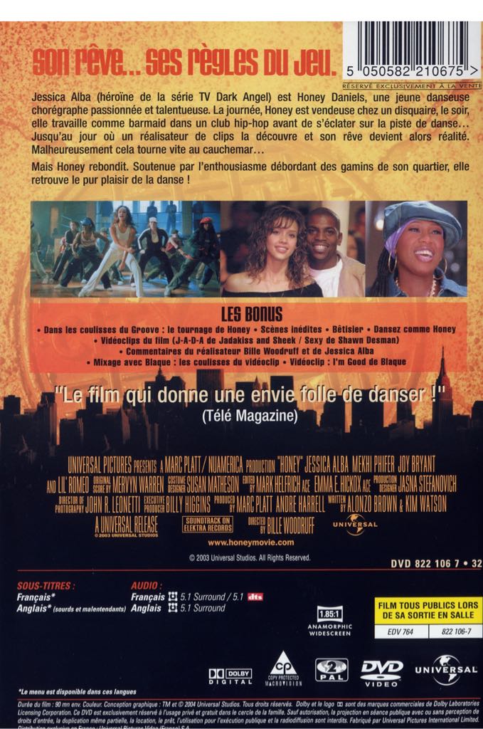 Honey DVD movie collectible [Barcode 025192329227] - Main Image 2