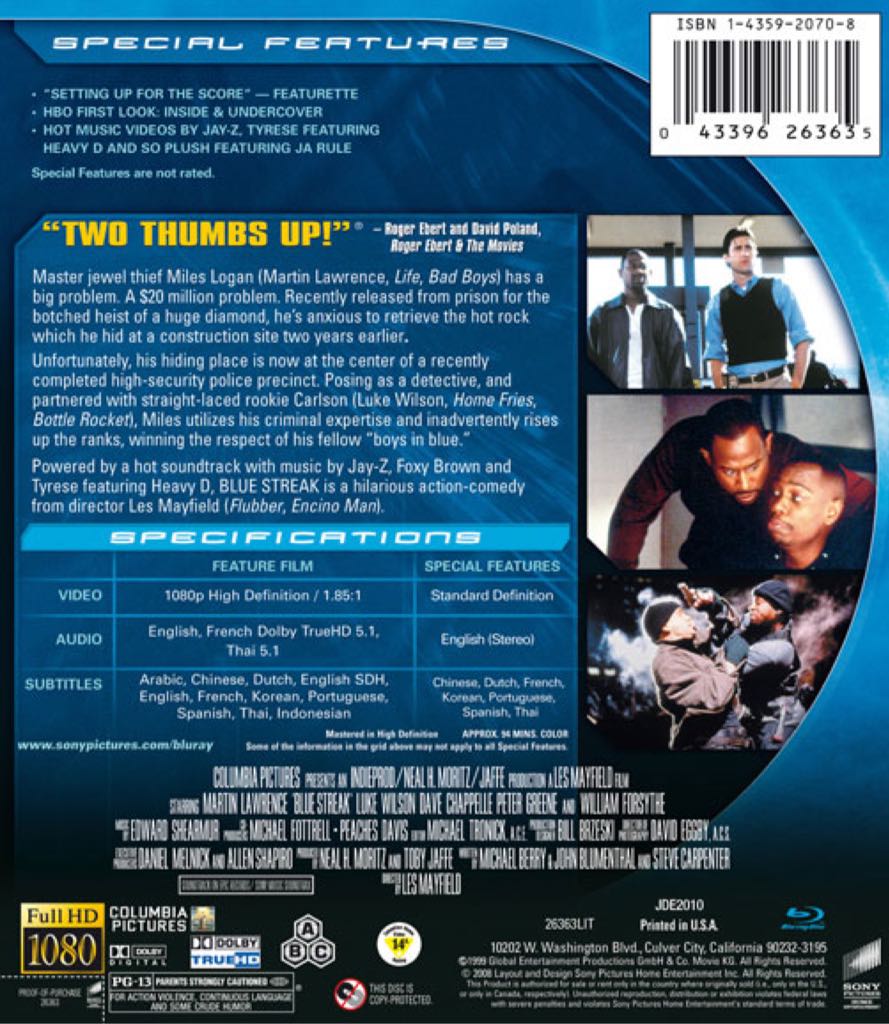 Blue Streak Digital Copy movie collectible [Barcode 7509671992735] - Main Image 2