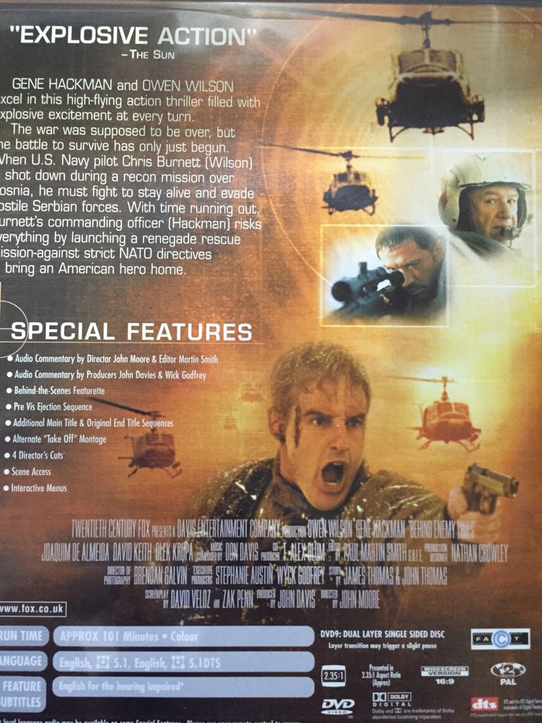 Behind Enemy Lines (S) DVD movie collectible [Barcode 5039036010146] - Main Image 2