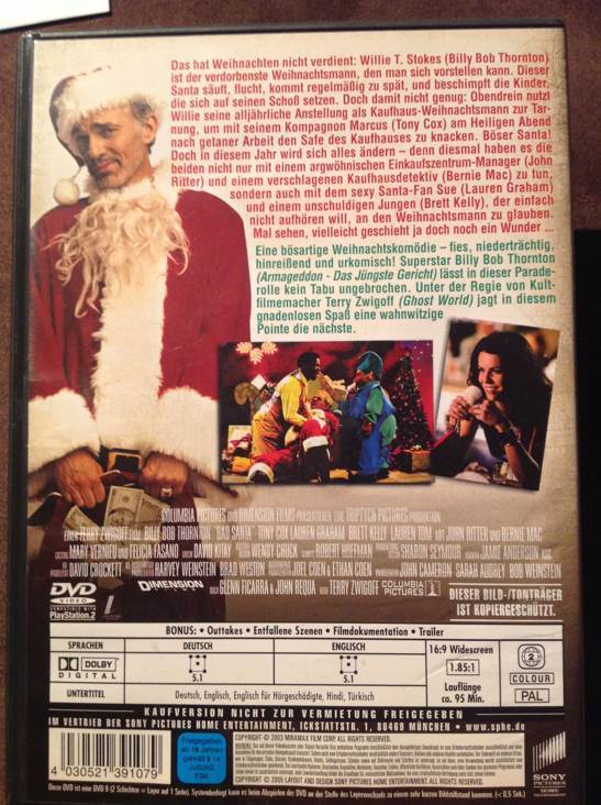 Bad Santa DVD movie collectible [Barcode 4030521391079] - Main Image 2