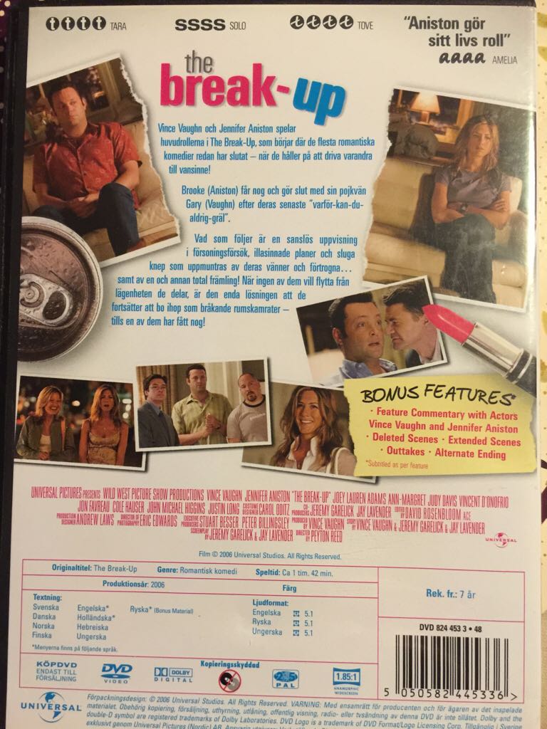 Break-Up, The DVD movie collectible [Barcode 5050582445336] - Main Image 2