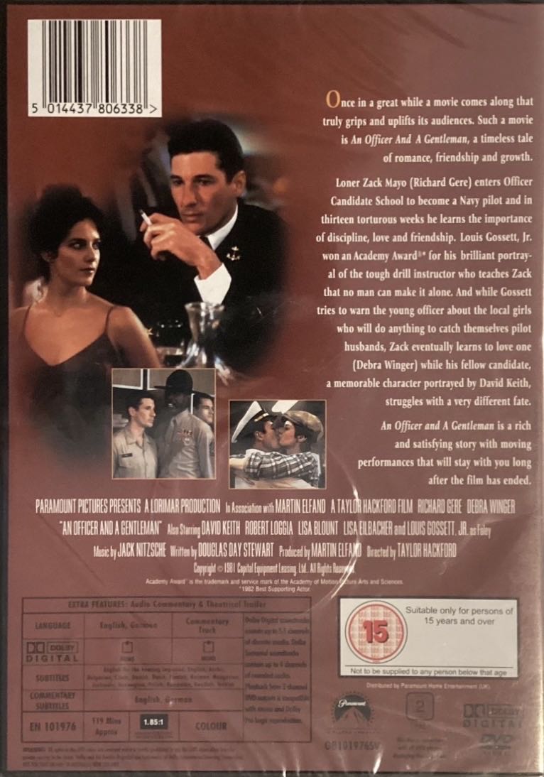 An Officer And A Gentleman DVD movie collectible [Barcode 5014437806338] - Main Image 3