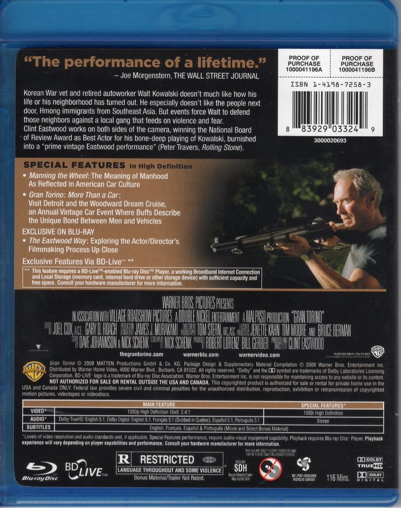 Gran Torino UMD movie collectible [Barcode 024105051248] - Main Image 2