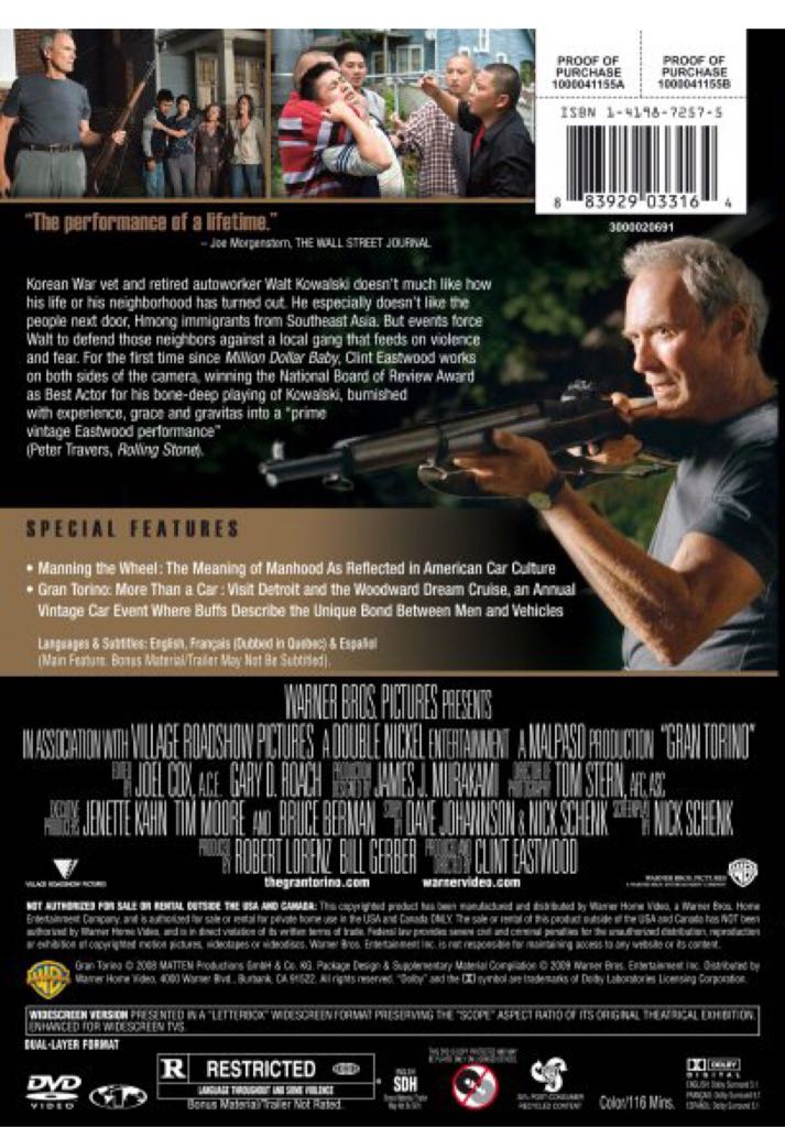 Gran Torino DVD movie collectible [Barcode 5051888033111] - Main Image 2