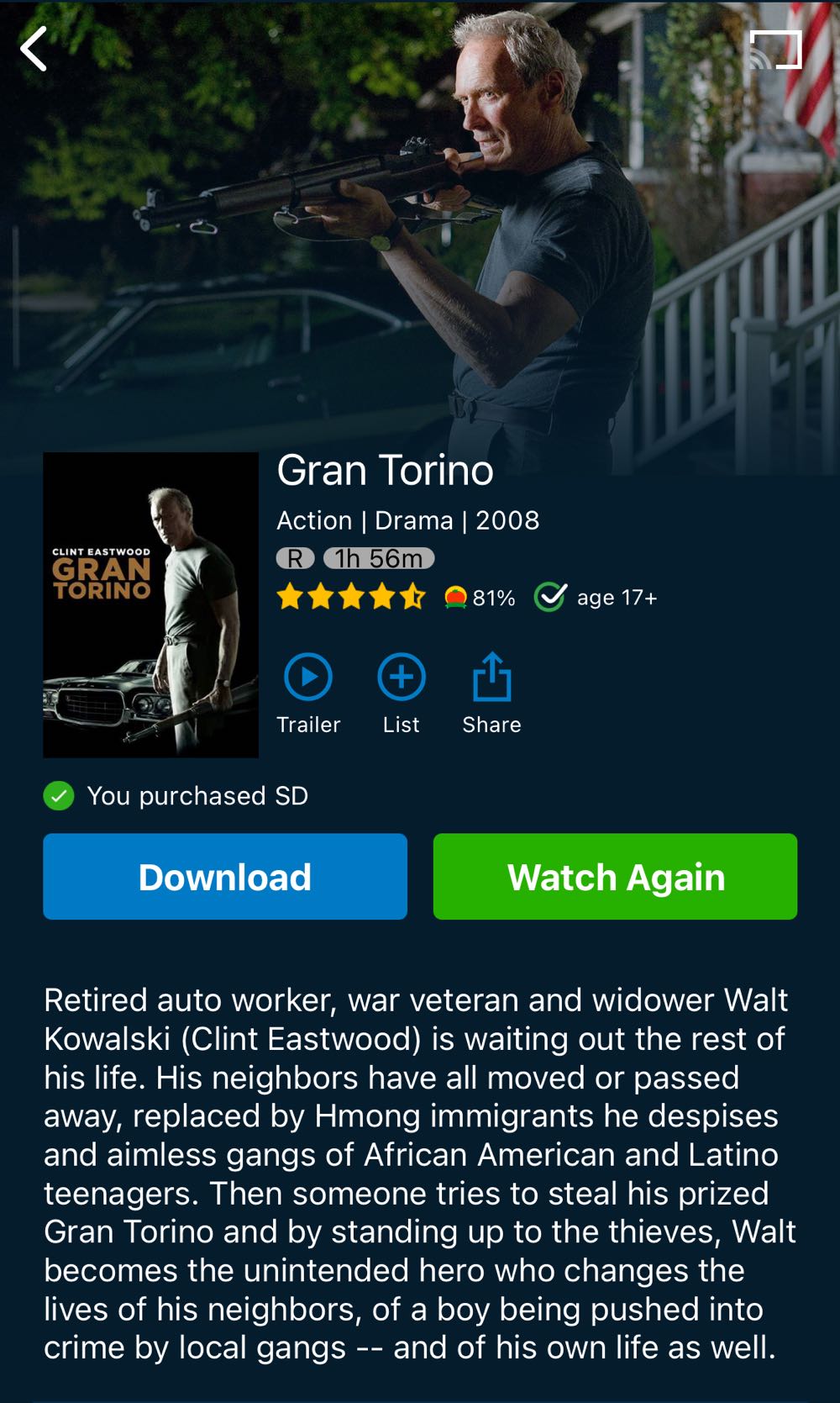 Gran Torino Fandango at Home movie collectible [Barcode 5051890005762] - Main Image 2