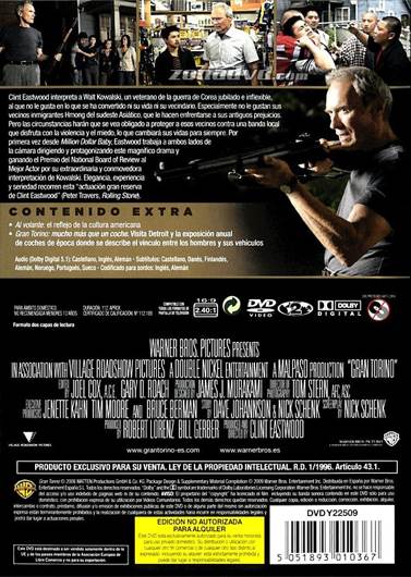 Gran Torino DVD movie collectible [Barcode 5051892004299] - Main Image 2