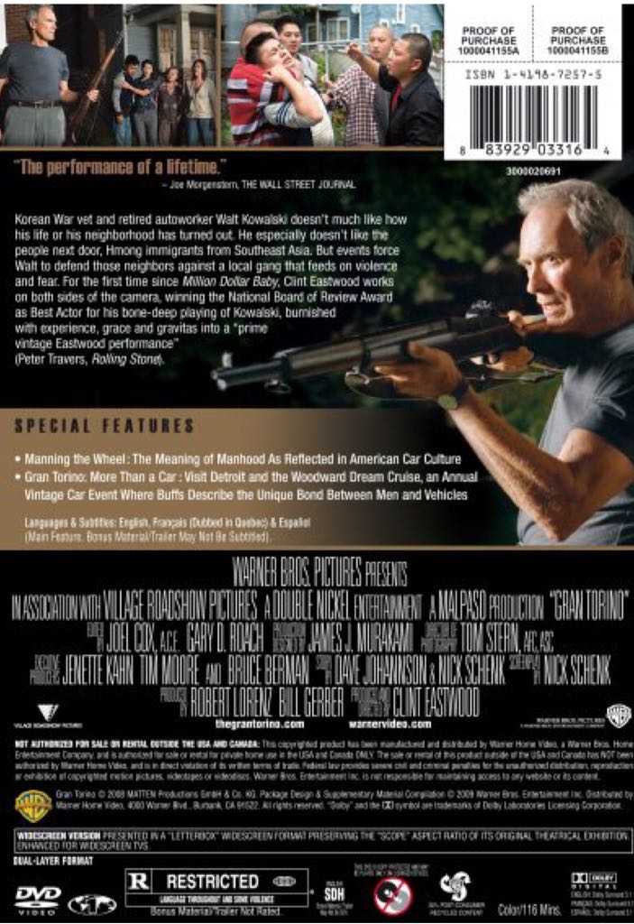 Gran Torino DVD movie collectible [Barcode 883929073801] - Main Image 2