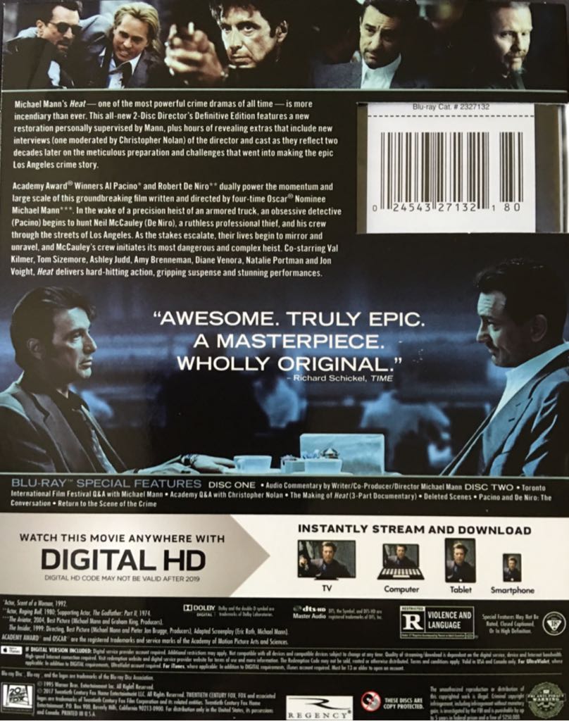 Heat Blu-ray movie collectible [Barcode 024543271321] - Main Image 2