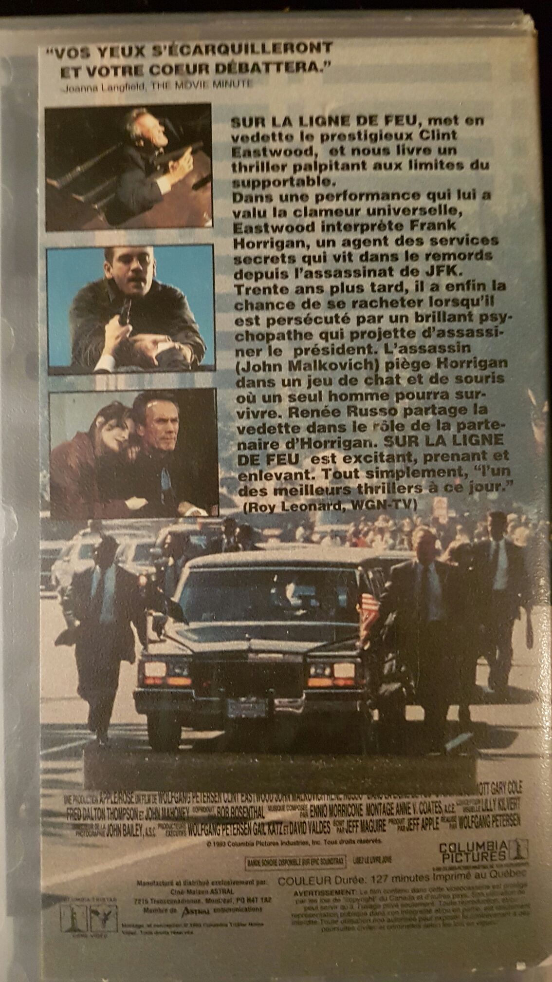 In The Line of Fire VHS movie collectible [Barcode 5014138275310] - Main Image 2