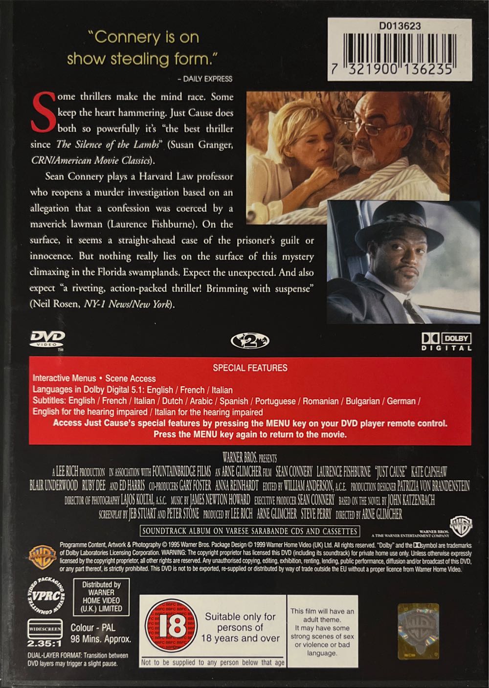 Just Cause DVD movie collectible [Barcode 7321900136235] - Main Image 2