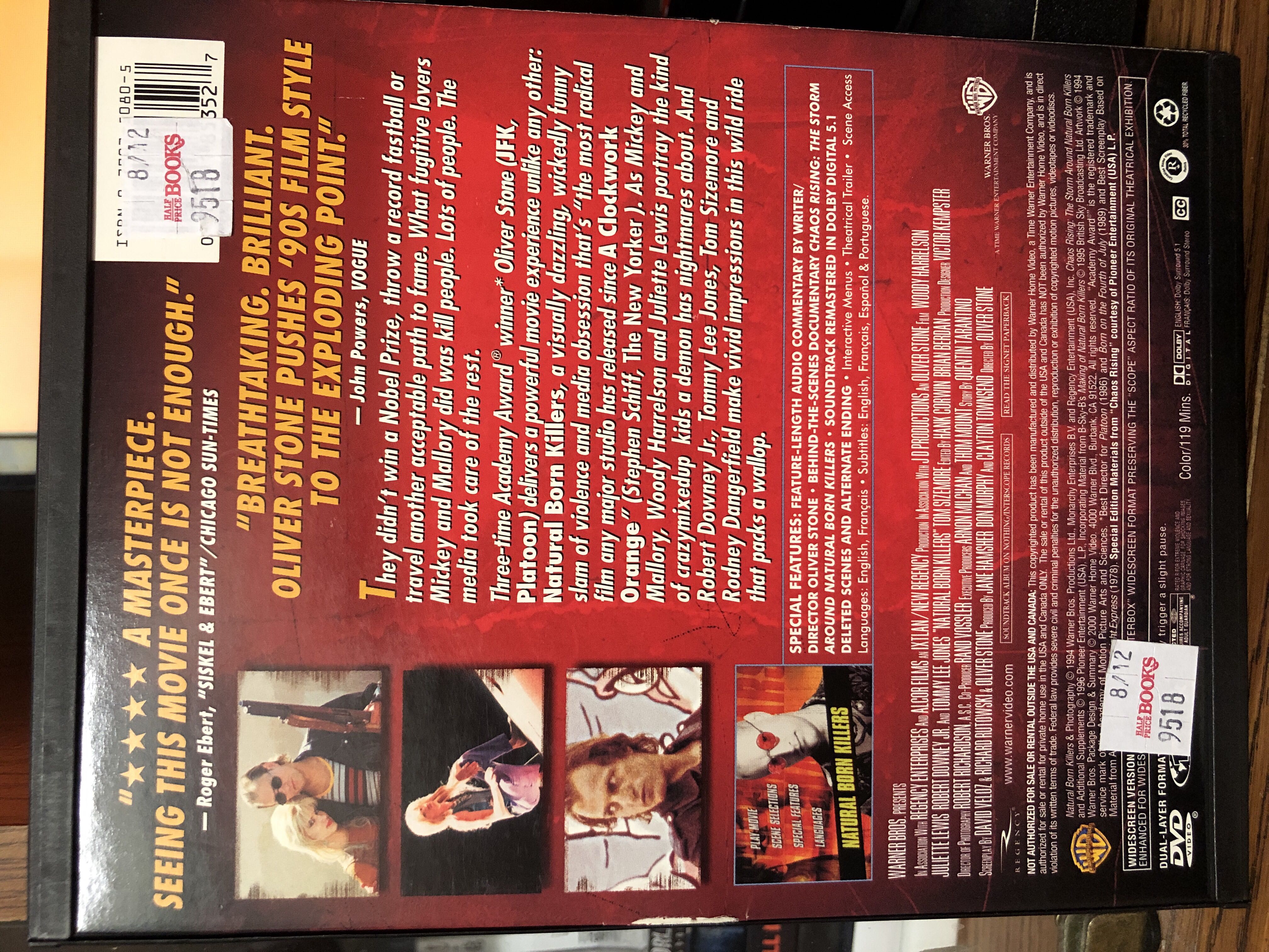Natural Born Killers DVD-R movie collectible [Barcode 0085391853527] - Main Image 2