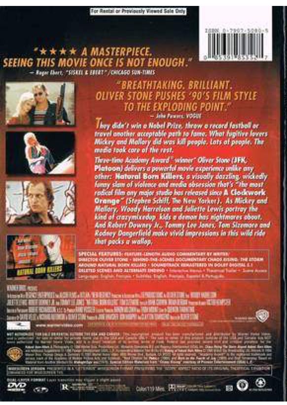 Natural Born Killers DVD movie collectible [Barcode 085391163183] - Main Image 2