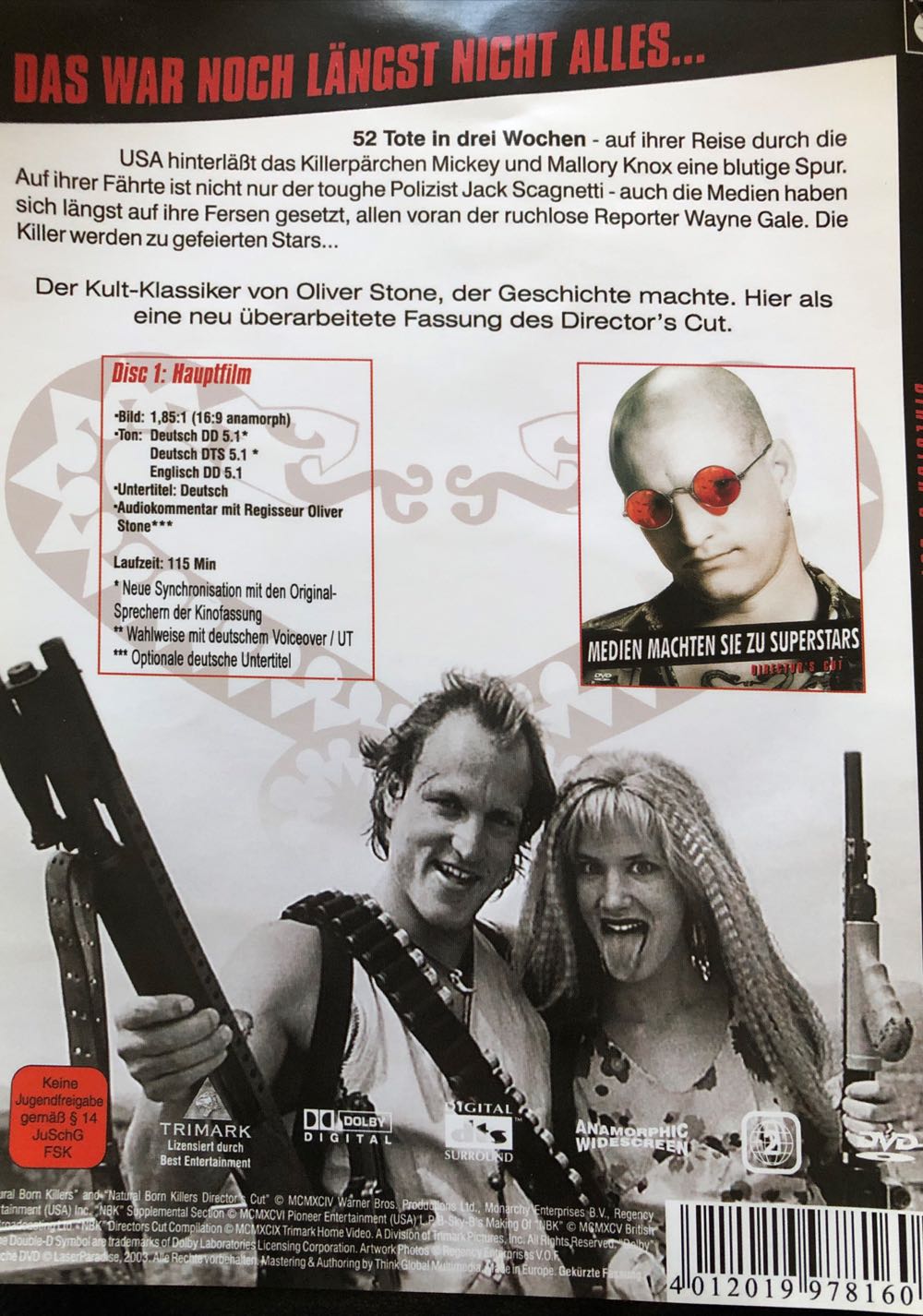 Natural Born Killers (Director’s Cut) DVD movie collectible [Barcode 4012019978160] - Main Image 2
