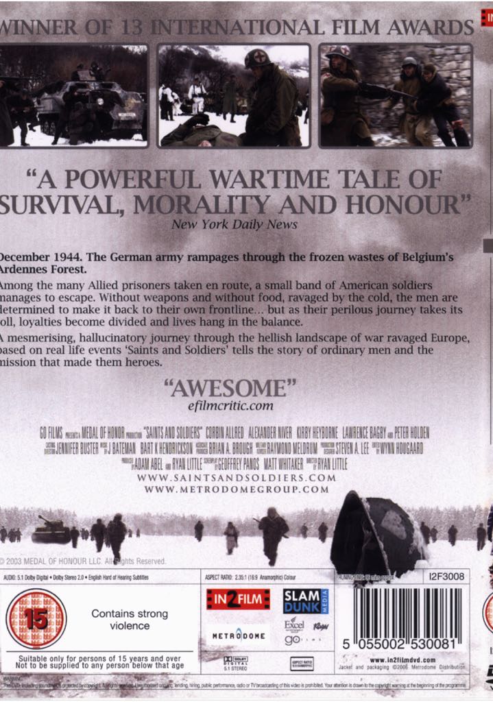 Saints And Soldiers DVD movie collectible [Barcode 5055002530081] - Main Image 2