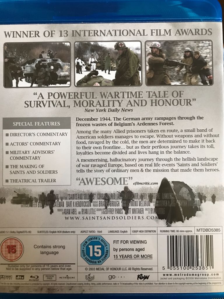 Saints And Soldiers Blu-ray movie collectible [Barcode 5055100253851] - Main Image 2