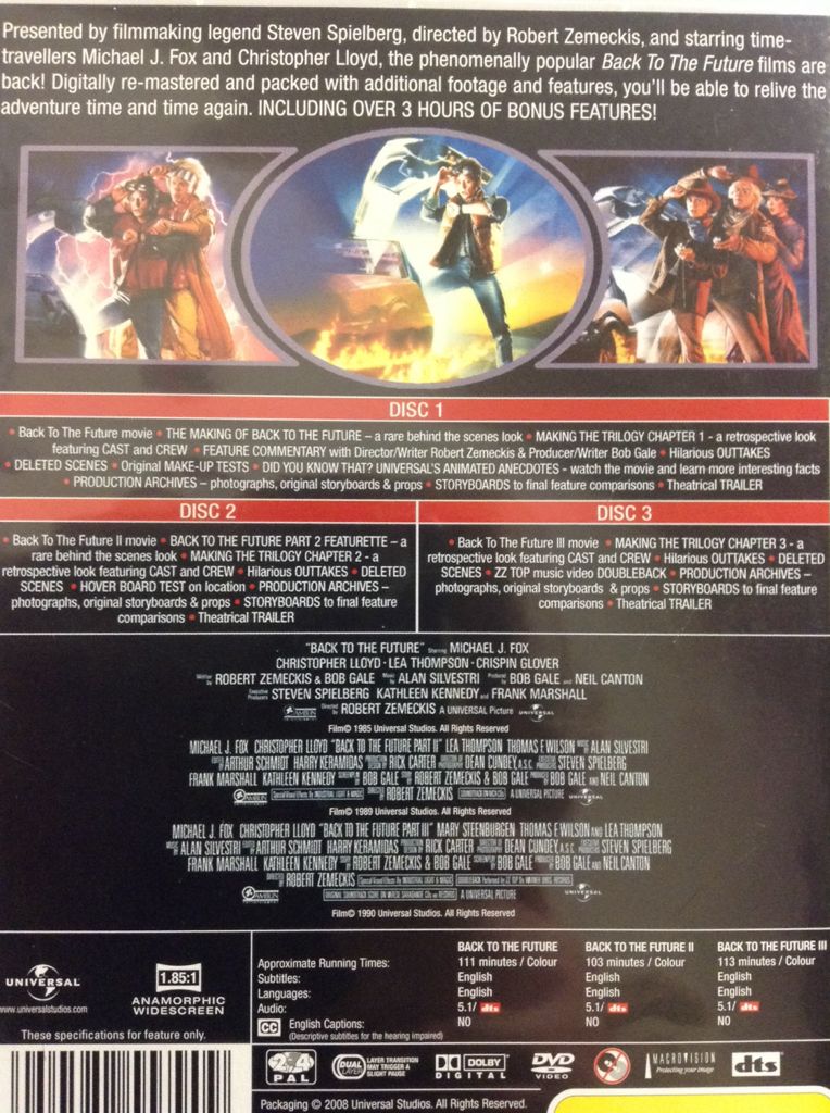 Back To The Future: The Trilogy DVD movie collectible [Barcode 5050582557909] - Main Image 2