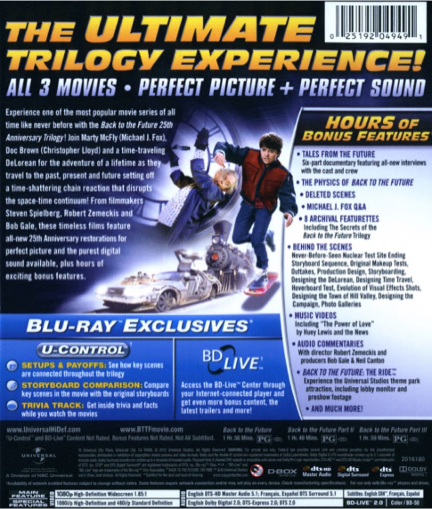 Back to the Future Blu-ray movie collectible [Barcode 5050582804706] - Main Image 2