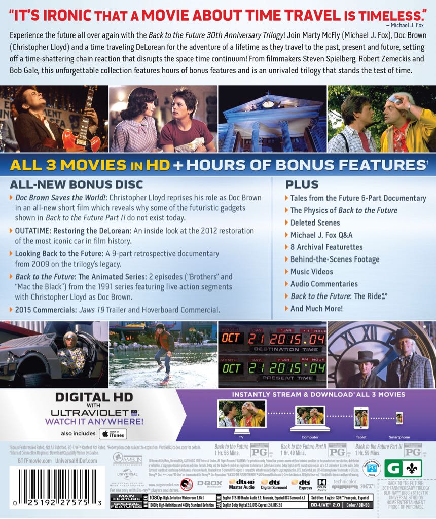 Back to the Future Trilogy Digital Copy movie collectible [Barcode 9555275639970] - Main Image 2