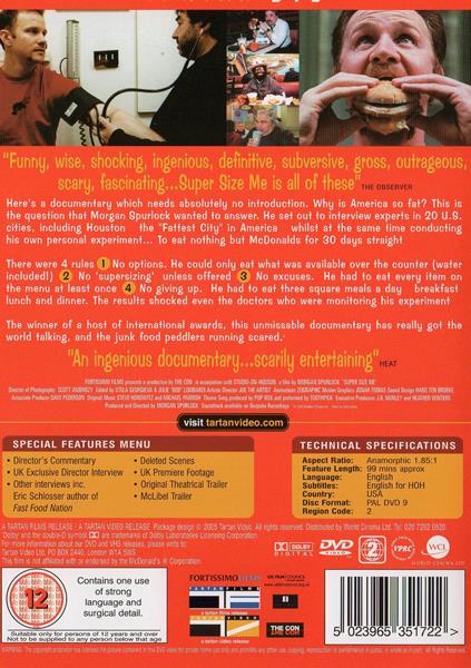 Super Size Me DVD movie collectible [Barcode 5023965351722] - Main Image 2