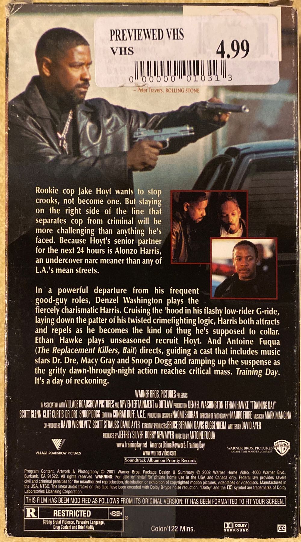 Training Day (VHS) VHS movie collectible [Barcode 085392196234] - Main Image 2