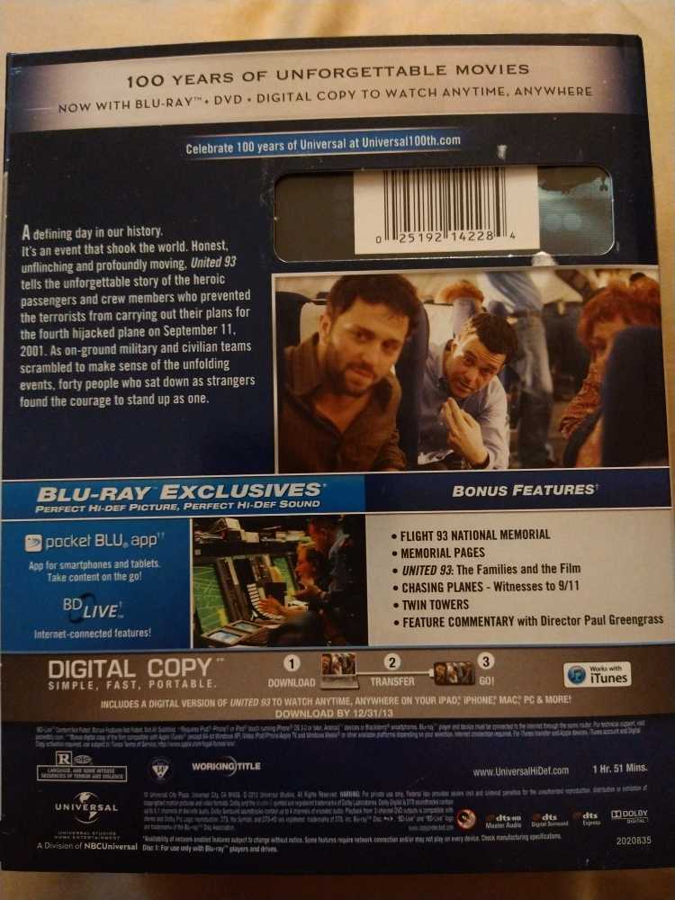 United 93 Blu-ray movie collectible [Barcode 025192142284] - Main Image 2