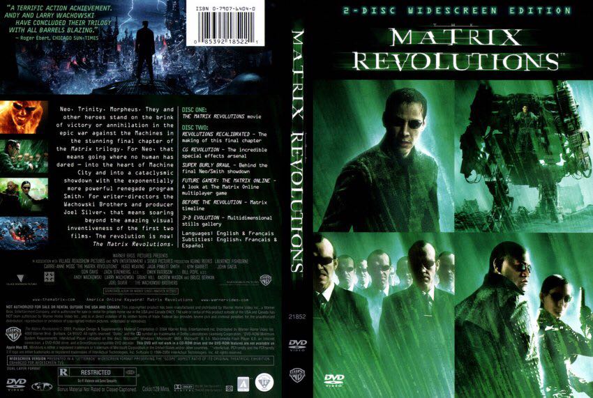 Matrix 3: Revolutions DVD movie collectible [Barcode 085396289420] - Main Image 2