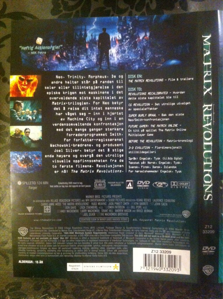 The Matrix Revolutions 4K Ultra HD movie collectible [Barcode 7321940332093] - Main Image 2