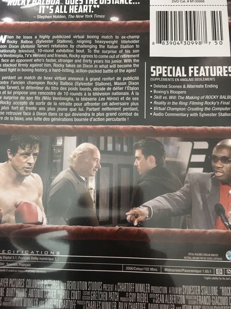 Rocky Balboa DVD movie collectible [Barcode 883904309987] - Main Image 2