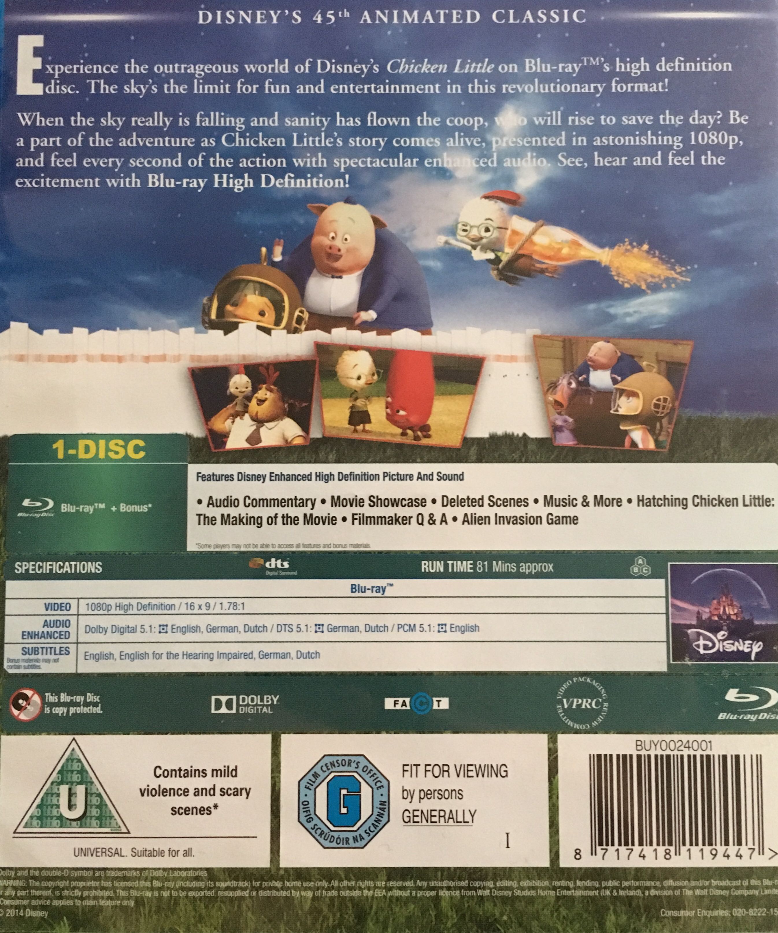Chicken Little Blu-ray movie collectible [Barcode 8717418119447] - Main Image 2