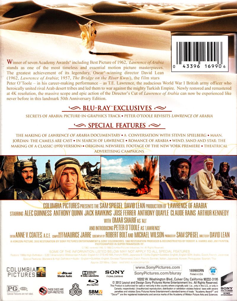Lawrence Of Arabia Blu-ray movie collectible [Barcode 043396169906] - Main Image 2