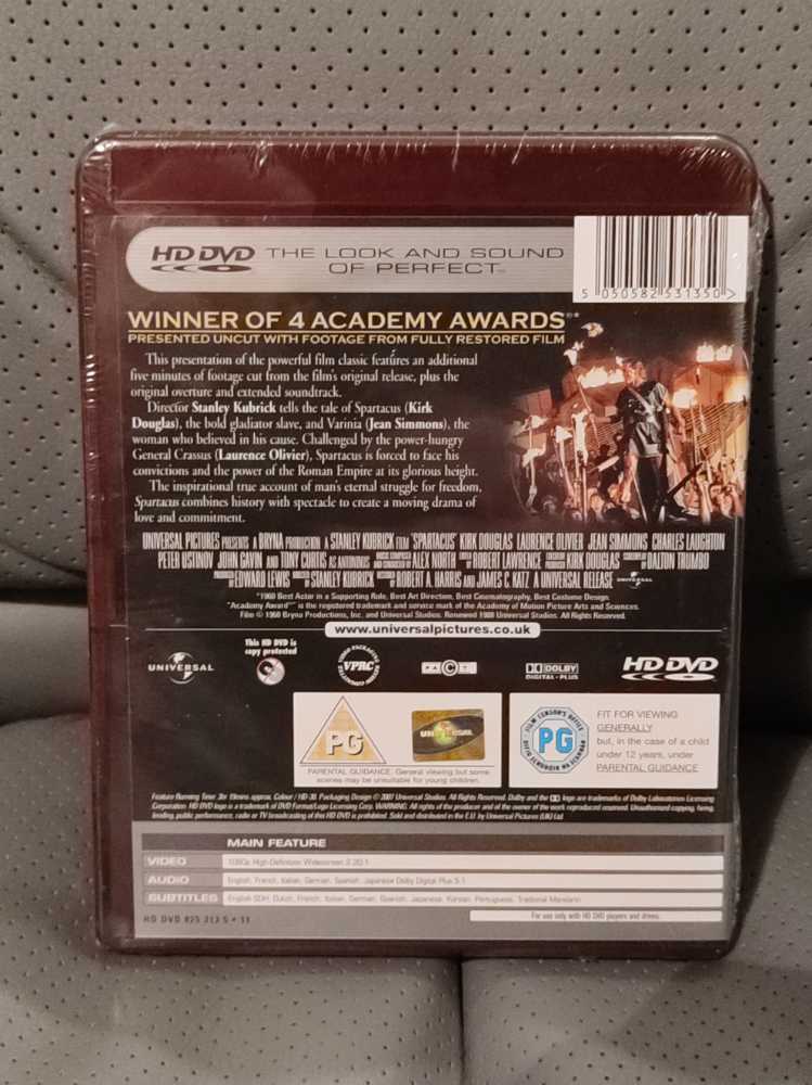 Spartacus HD DVD movie collectible [Barcode 5050582531350] - Main Image 2