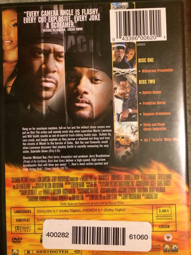 Bad Boys II  DVD movie collectible [Barcode 043396006201] - Main Image 2
