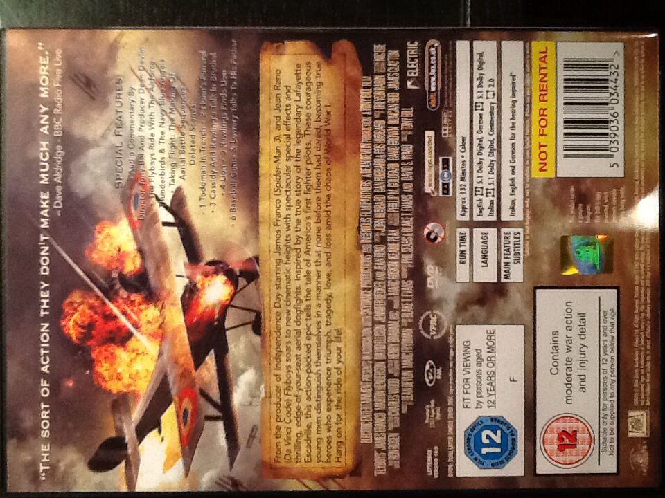 Flyboys DVD movie collectible [Barcode 5039036034432] - Main Image 2