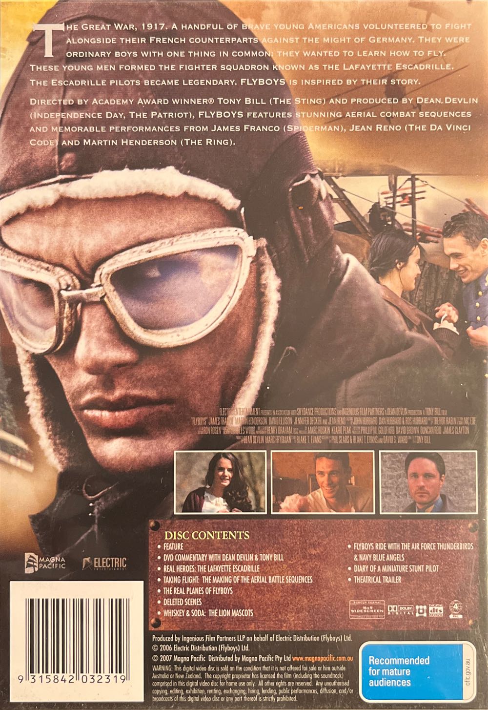 Flyboys DVD movie collectible [Barcode 9315842032319] - Main Image 2