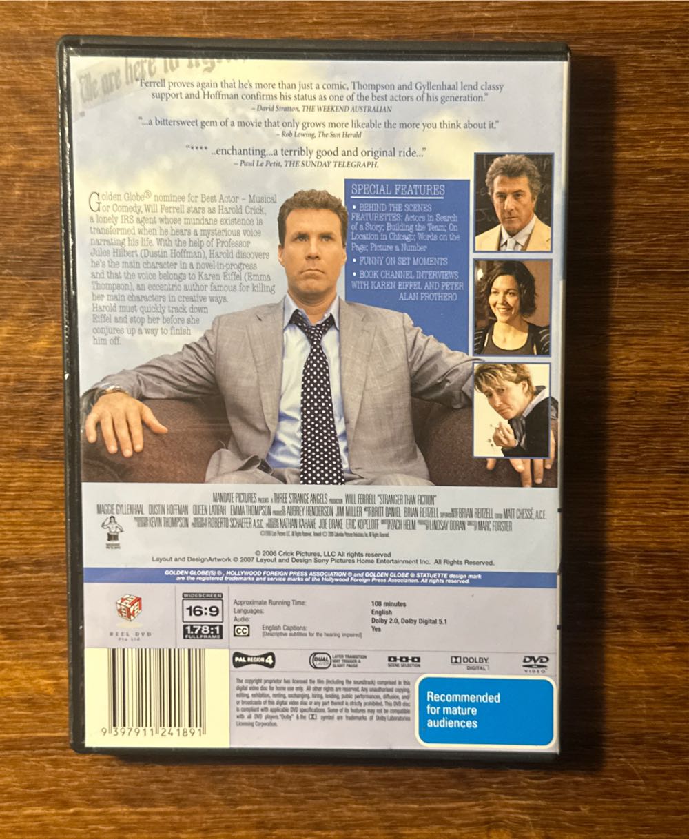 Stranger Than Fiction (2006) DVD DVD movie collectible [Barcode 9397911241891] - Main Image 2