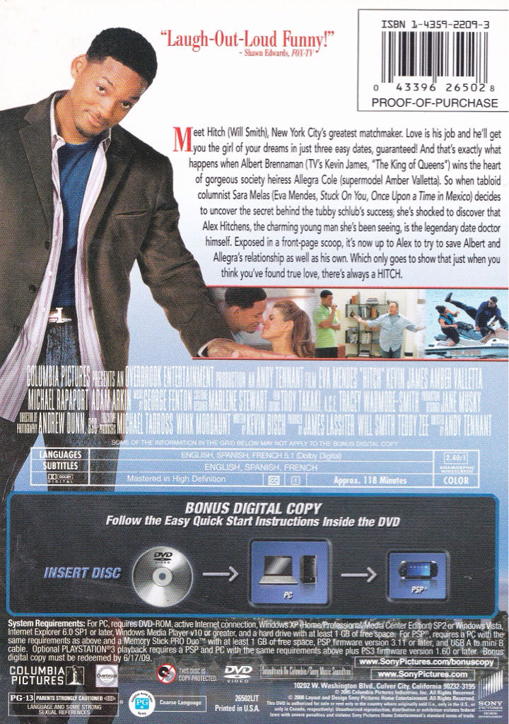 Hitch DVD movie collectible [Barcode 043396265028] - Main Image 2