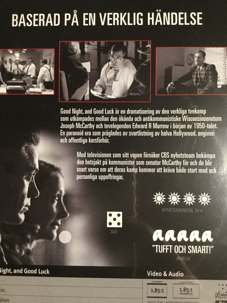 Good Night, and Good Luck. DVD movie collectible [Barcode 5410504071614] - Main Image 2