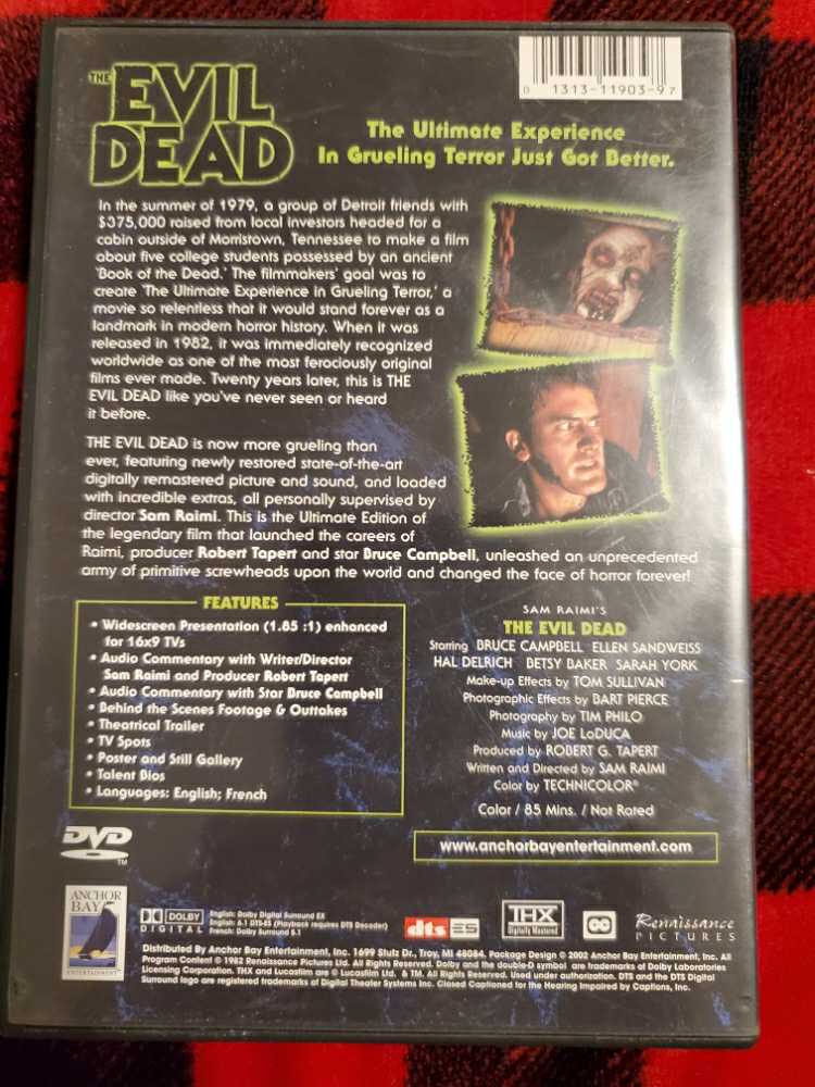 The Evil Dead DVD movie collectible [Barcode 013131190397] - Main Image 3