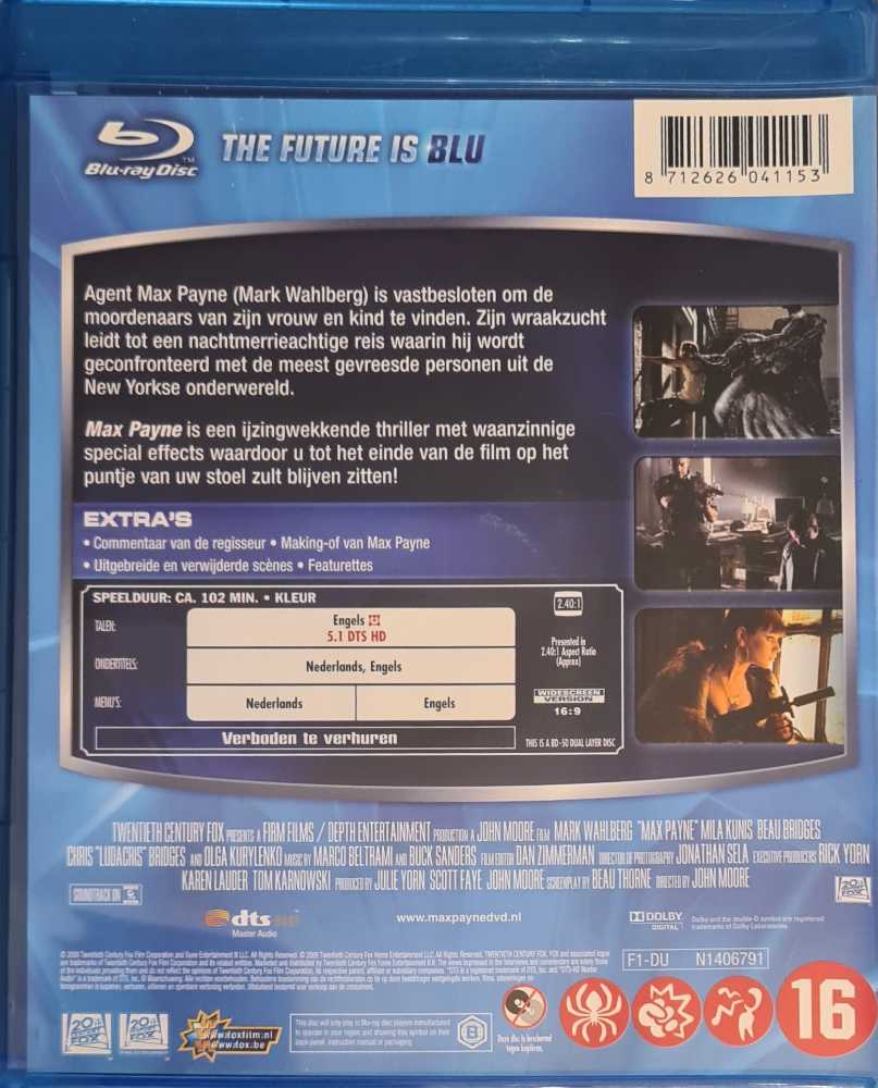 Max Payne Blu-ray movie collectible [Barcode 8712626041153] - Main Image 2