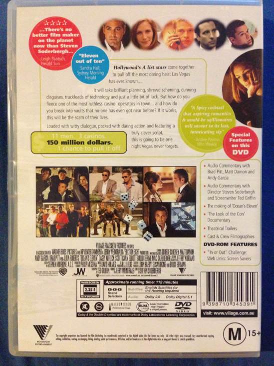 Ocean’s Eleven DVD movie collectible [Barcode 9398710345391] - Main Image 2