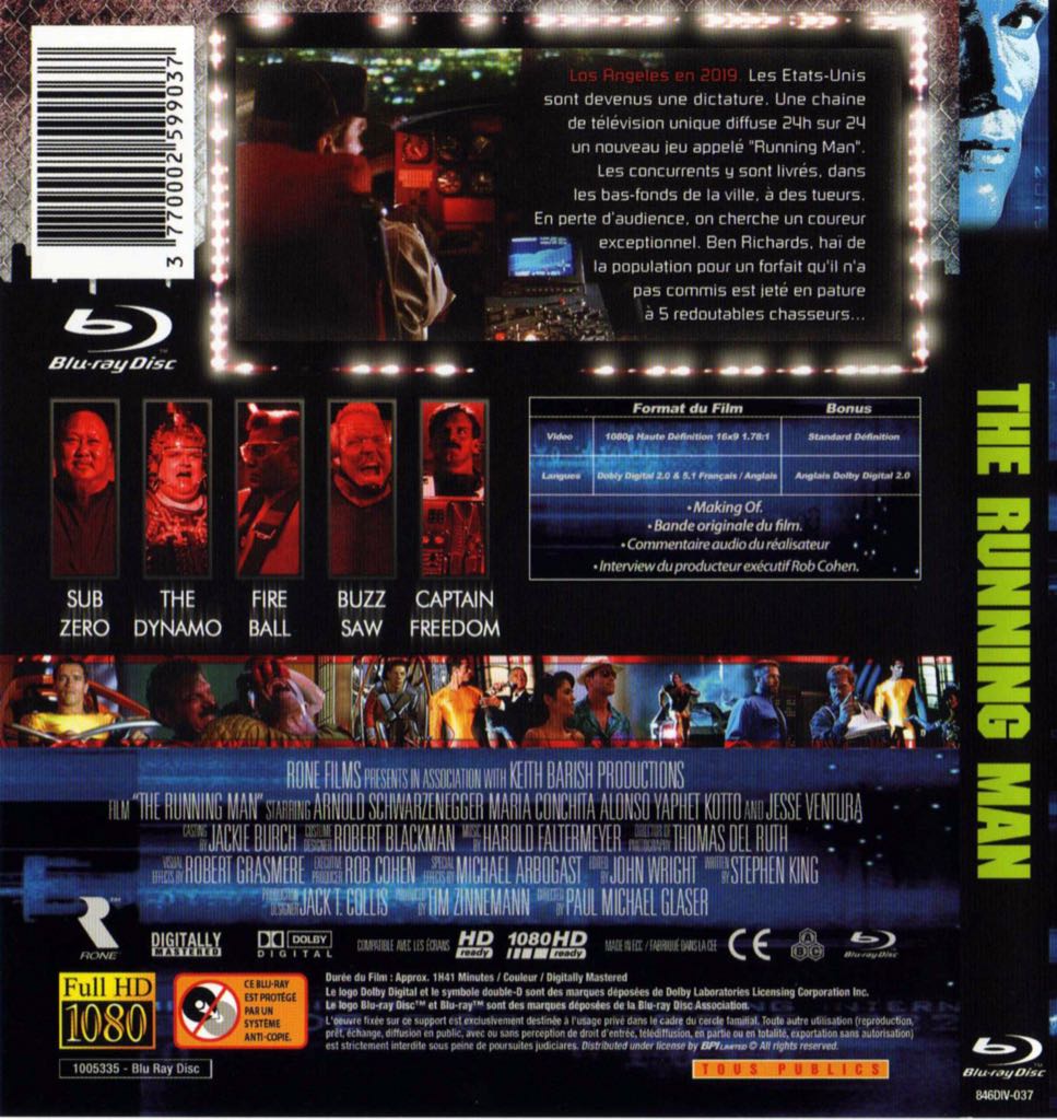 Running Man , The Blu-ray movie collectible [Barcode 9332412006112] - Main Image 2