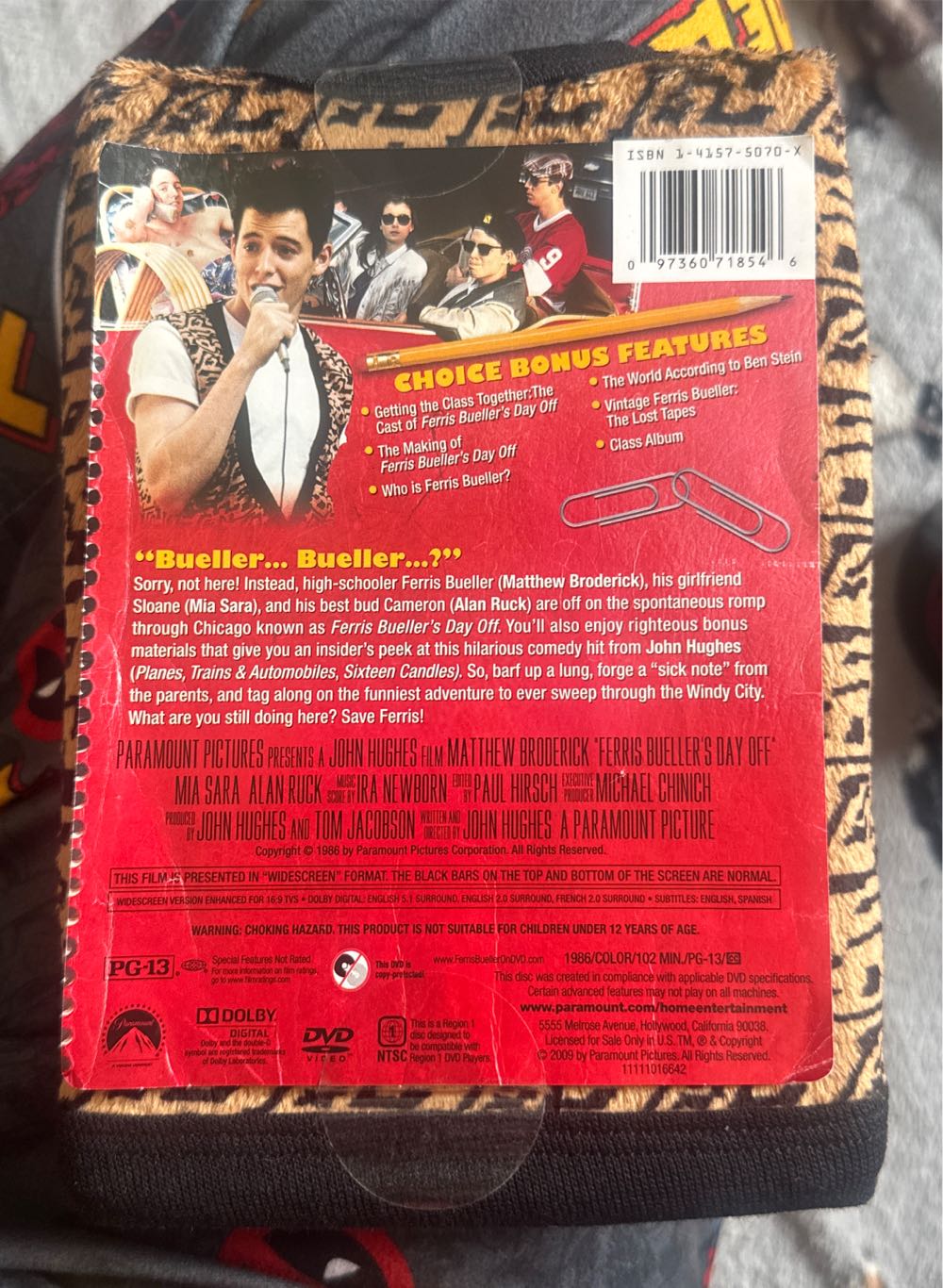 Ferris Bueller’s Day Off (Bueller... Bueller.... Edition) DVD movie collectible [Barcode 097360718546] - Main Image 2