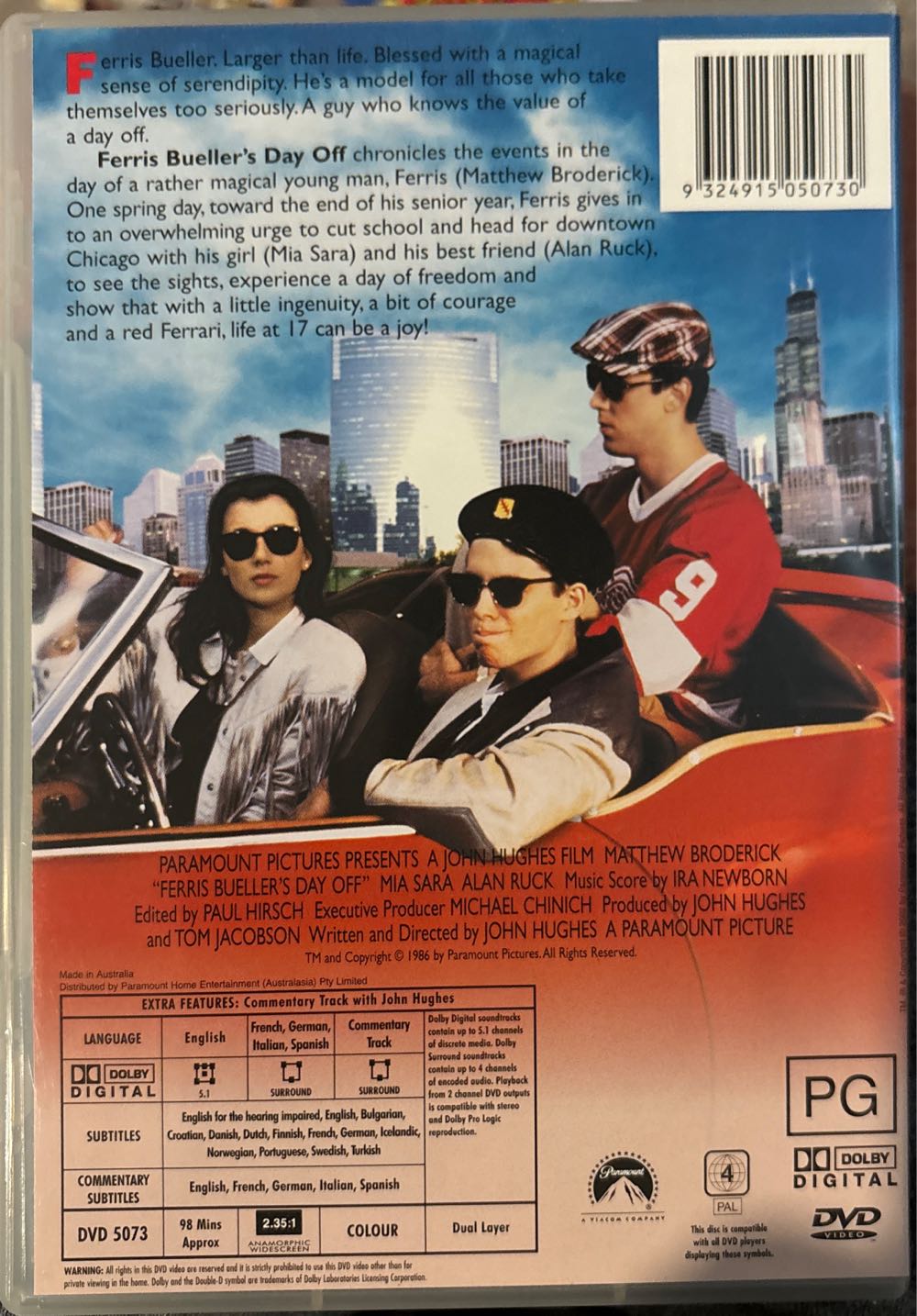 Ferris Bueller’s Day Off DVD movie collectible [Barcode 9324915050730] - Main Image 2