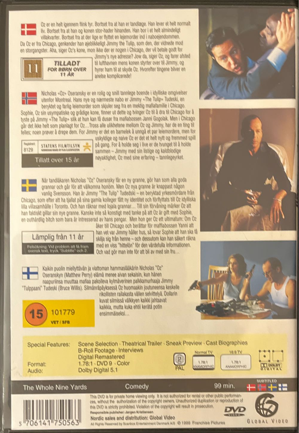 The Whole Nine Yards DVD movie collectible [Barcode 5706141750563] - Main Image 3