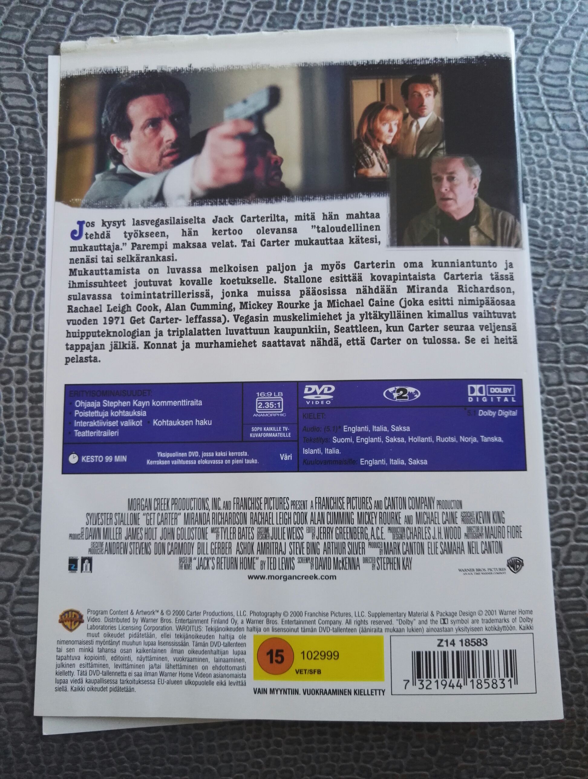 Get Carter DVD movie collectible [Barcode 7321944185831] - Main Image 2