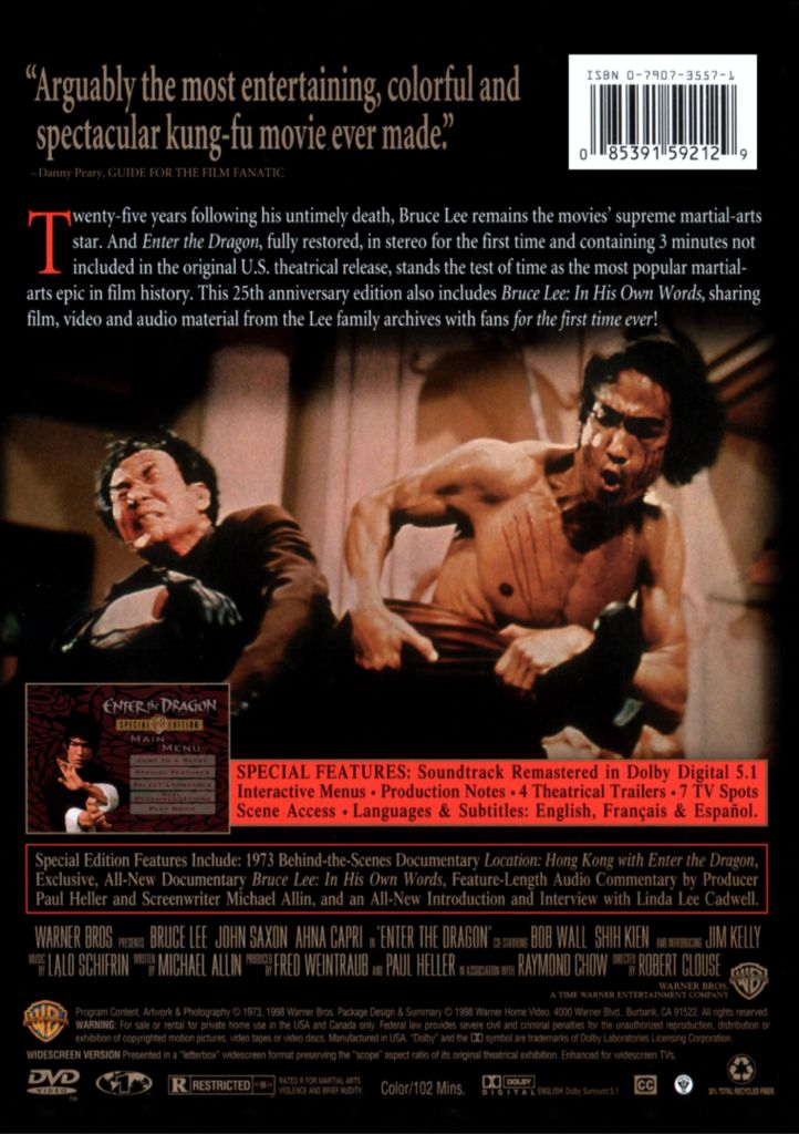 Enter The Dragon DVD movie collectible [Barcode 7321900159210] - Main Image 2