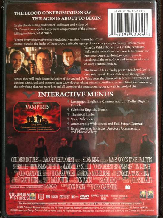 Vampires DVD movie collectible [Barcode 043396030640] - Main Image 2